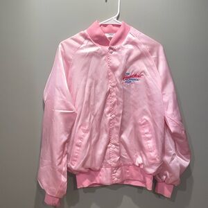 Vintage Chevy The Heartbeat of America Pink Satin Jacket